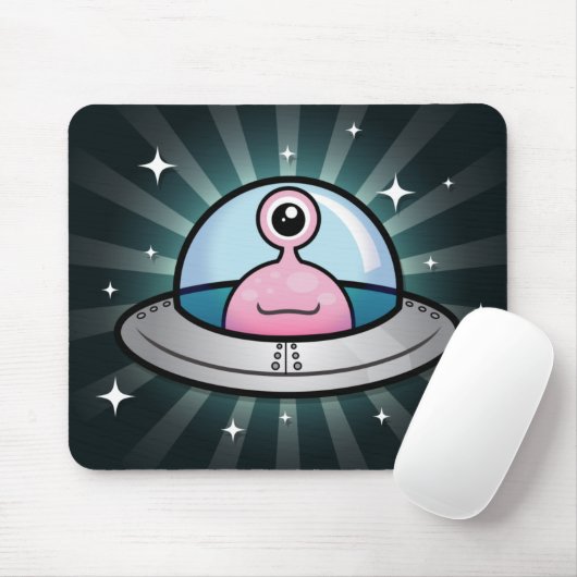 Cute Pink Alien Mousepad Muismat (Met muis)