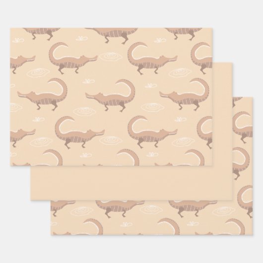 Cute Pink Alligator Inpakpapier Vel (Set)