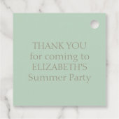 Cute Pink and Aqua Coastal Scooter Bedankjes Labels (Achterkant)