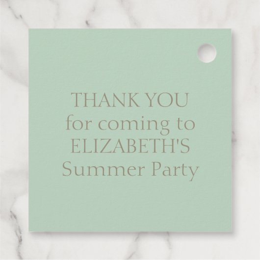 Cute Pink and Aqua Coastal Scooter Bedankjes Labels (Achterkant)