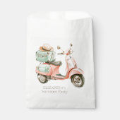 Cute Pink and Aqua Coastal Scooter Bedankzakje (Voorkant)