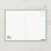 Cute Pink and Aqua Coastal Scooter Briefkaart (Achterkant)