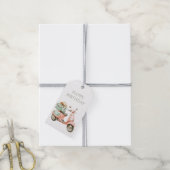 Cute Pink and Aqua Coastal Scooter Cadeaulabel (Met Touw)