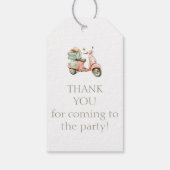 Cute Pink and Aqua Coastal Scooter Cadeaulabel (Achterkant)