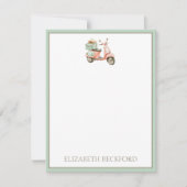 Cute Pink and Aqua Coastal Scooter Notitiekaartje (Voorkant)