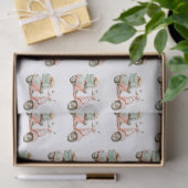 Cute Pink and Aqua Coastal Scooter Tissuepapier (Geschenk)