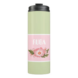 Cute pink and baby green floral Thermal Tumbler Thermosbeker