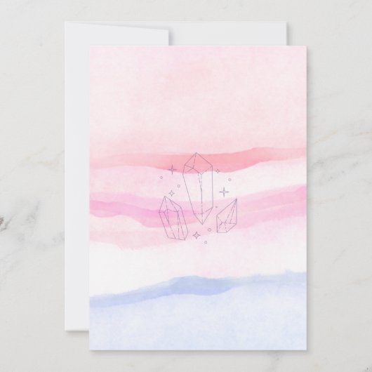 Cute Pink and Blue Crystal Gem Gender Reveal Kaart (Achterkant)