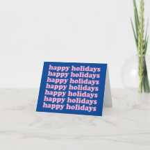 Cute Pink and Blue Retro Typography Holiday
