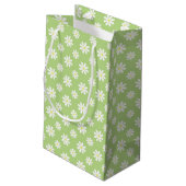 Cute Pink and Green Daisies Pattern Personalized Klein Cadeauzakje (Achterkant Gekanteld)