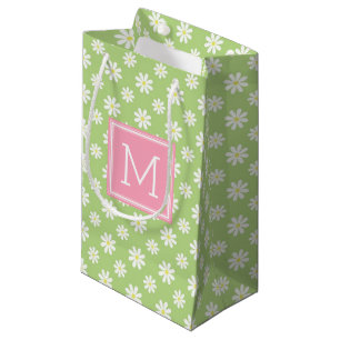 Cute Pink and Green Daisies Pattern Personalized Klein Cadeauzakje