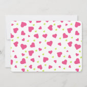 Cute Pink and Green Hearts Pattern Wedding Kaart (Achterkant)
