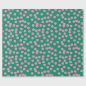 Cute Pink and Green Stippen and Spots Pattern Cadeaupapier (Vlak)