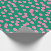 Cute Pink and Green Stippen and Spots Pattern Cadeaupapier (Hoek)