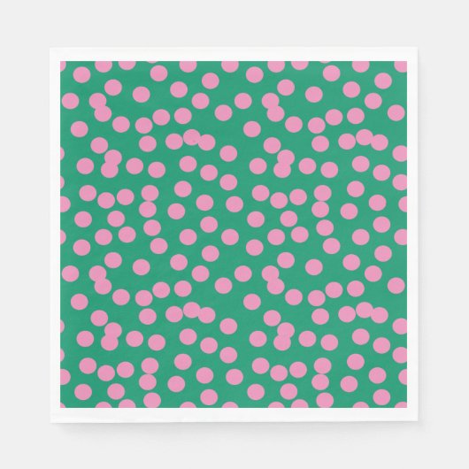 Cute Pink and Green Stippen and Spots Pattern Servet (Voorkant)