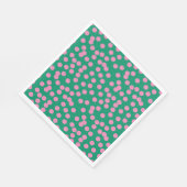Cute Pink and Green Stippen and Spots Pattern Servet (Hoek)