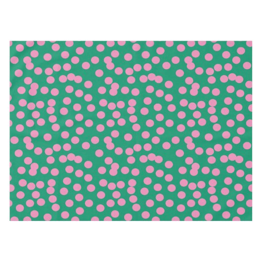 Cute Pink and Green Stippen and Spots Pattern Tafelkleed (Voorkant (Horizontaal))