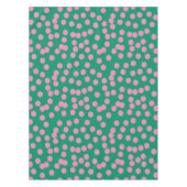 Cute Pink and Green Stippen and Spots Pattern Tafelkleed (Voorkant)