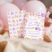 Cute Pink and Purple Slumber Party Birthday Kaart