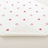 Cute Pink and Red Heart Pattern Sherpa Throw Blank (3/4)