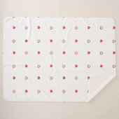Cute Pink and Red Heart Pattern Sherpa Throw Blank (Voorkant (horizontaal))