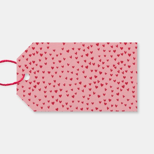 Cute Pink and Red Hearts Photo Valentijnsdag Cadeaulabel (Achterkant Horizontaal)