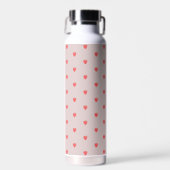 Cute Pink And Red Strawberry Pattern Water Bottle. Waterfles (Voorkant)