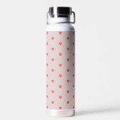 Cute Pink And Red Strawberry Pattern Water Bottle. Waterfles (Achterkant)