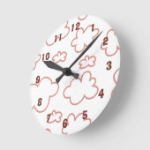 Cute Pink and White Clouds Acrylic Wall Clock Ronde Klok (Hoek)