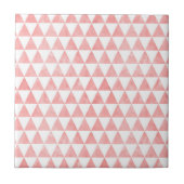 Cute Pink And White Triangle Pattern Ceramic Tile Tegeltje (Voorkant)