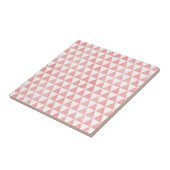 Cute Pink And White Triangle Pattern Ceramic Tile Tegeltje (Zijkant)