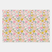 Cute Pink and Yellow Floral Pattern Inpakpapier Vel (Voorkant 2)