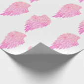 Cute Pink Angel Wings Cadeaupapier (Hoek)