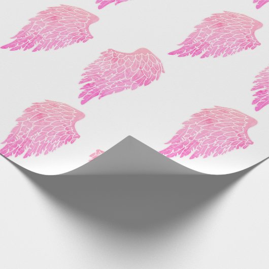 Cute Pink Angel Wings Cadeaupapier (Hoek)