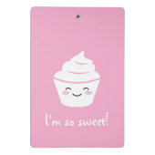 Cute pink animate cupcake mini klembord (Achterkant)