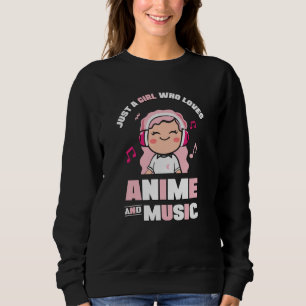 Cute Pink Anime Girl voor Anime & Music Lover Trui