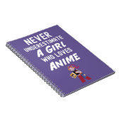 Cute Pink Anime Lover Gifts For Girls Kids Kaiwaii Notitieboek (Rechterzijde)
