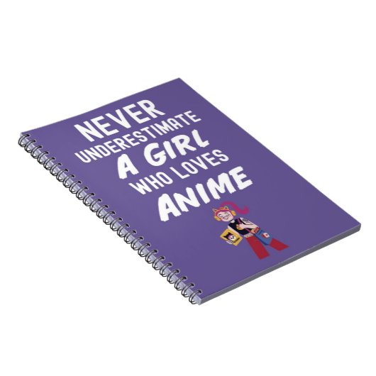 Cute Pink Anime Lover Gifts For Girls Kids Kaiwaii Notitieboek (Rechterzijde)