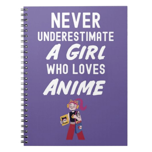 Cute Pink Anime Lover Gifts For Girls Kids Kaiwaii Notitieboek (Voorkant)