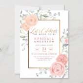 Cute Pink Aquarelle Blooms Spring Vrijgezellenfees Magnetische Uitnodiging (Voorkant)