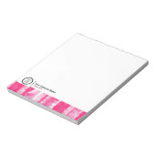 Cute Pink Art Business Logo Swag Notitieblok (Linkerzijde)