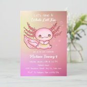 Cute Pink Axolotl Birthday Kaart (Staand voorkant)