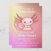 Cute Pink Axolotl Birthday Kaart (Voorkant / Achterkant)