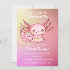 Cute Pink Axolotl Birthday Kaart