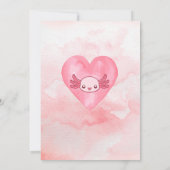 Cute Pink Axolotl Birthday Party Invitation Kaart (Achterkant)