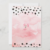 Cute Pink Axolotl Boba Tea Birthday Kaart (Achterkant)