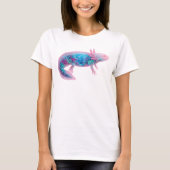 Cute Pink Axolotl Fantasy Ocean Double Exposure T-shirt (Voorkant)