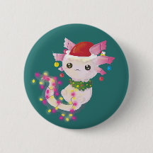 Cute Pink Axolotl in kerstverlichting