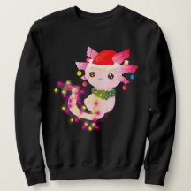 Cute Pink Axolotl in kerstverlichting