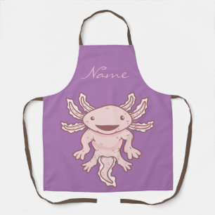 Cute Pink Axolotl Thunder_Cove Apron Schort